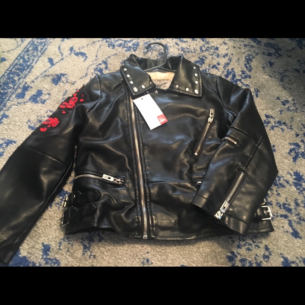 NWT Girls leather moto jacket